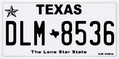 TX license plate DLM8536