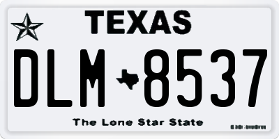 TX license plate DLM8537