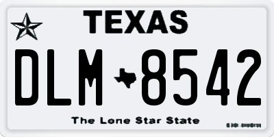 TX license plate DLM8542