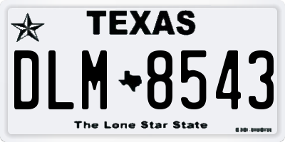 TX license plate DLM8543
