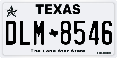 TX license plate DLM8546