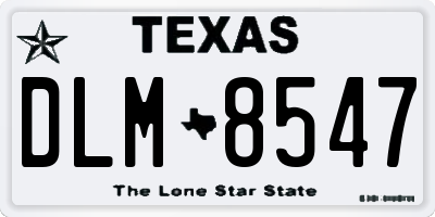 TX license plate DLM8547