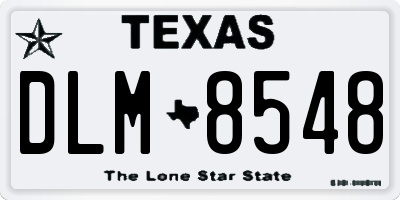 TX license plate DLM8548