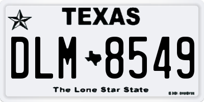 TX license plate DLM8549