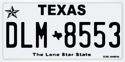TX license plate DLM8553