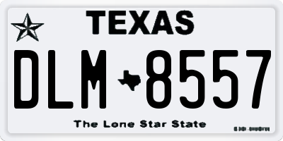 TX license plate DLM8557