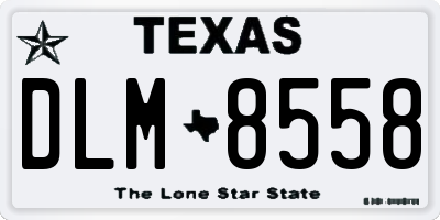 TX license plate DLM8558