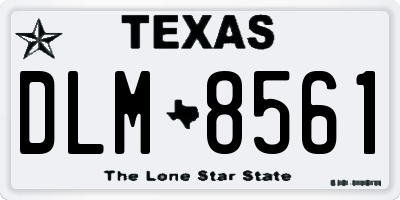 TX license plate DLM8561