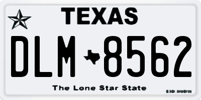 TX license plate DLM8562
