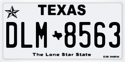 TX license plate DLM8563