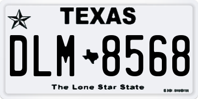TX license plate DLM8568