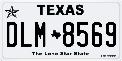 TX license plate DLM8569
