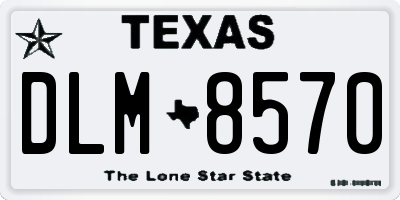 TX license plate DLM8570