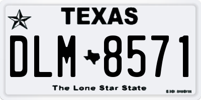 TX license plate DLM8571