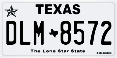 TX license plate DLM8572