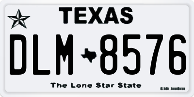 TX license plate DLM8576