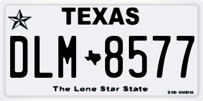 TX license plate DLM8577