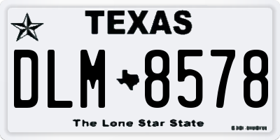 TX license plate DLM8578