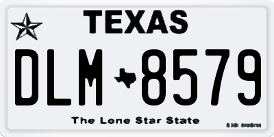 TX license plate DLM8579