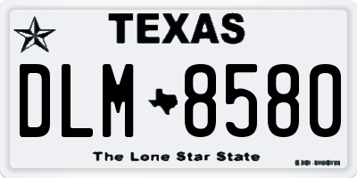 TX license plate DLM8580