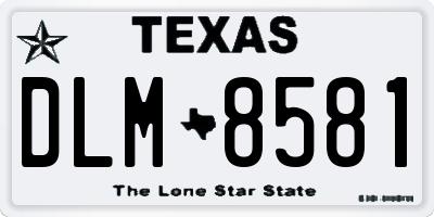 TX license plate DLM8581