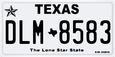 TX license plate DLM8583