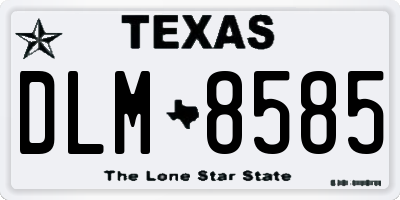 TX license plate DLM8585