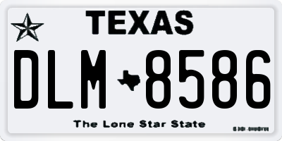 TX license plate DLM8586