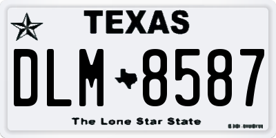 TX license plate DLM8587