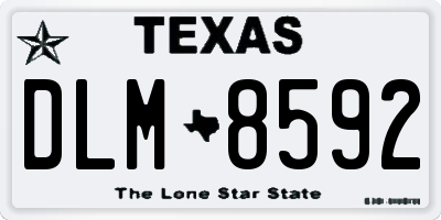 TX license plate DLM8592