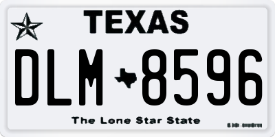 TX license plate DLM8596