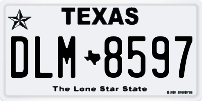 TX license plate DLM8597
