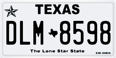 TX license plate DLM8598