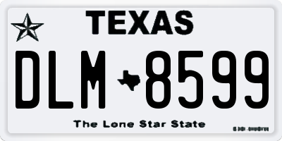 TX license plate DLM8599