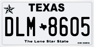 TX license plate DLM8605
