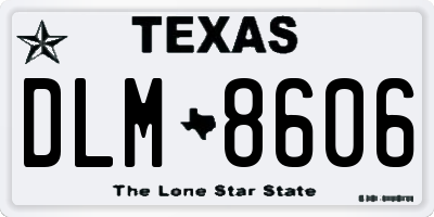 TX license plate DLM8606