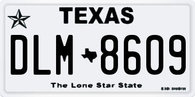 TX license plate DLM8609