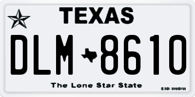 TX license plate DLM8610