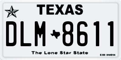 TX license plate DLM8611
