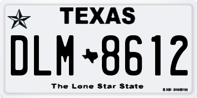 TX license plate DLM8612
