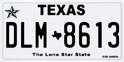 TX license plate DLM8613
