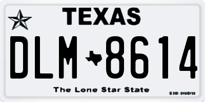 TX license plate DLM8614