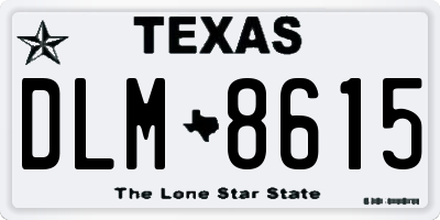 TX license plate DLM8615