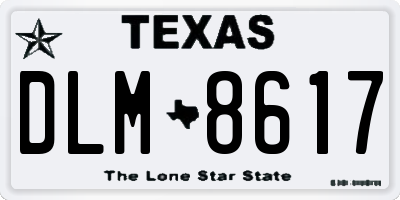 TX license plate DLM8617