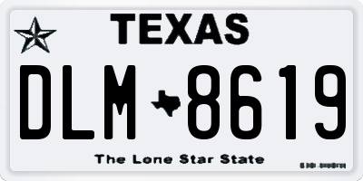 TX license plate DLM8619