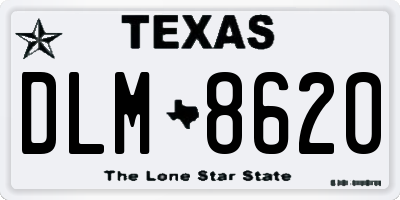 TX license plate DLM8620