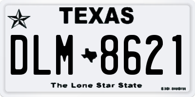 TX license plate DLM8621