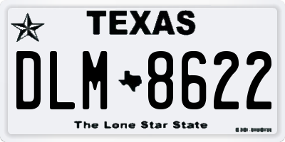 TX license plate DLM8622