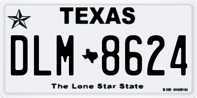 TX license plate DLM8624