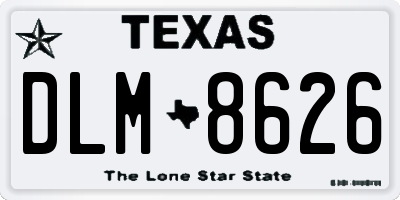 TX license plate DLM8626
